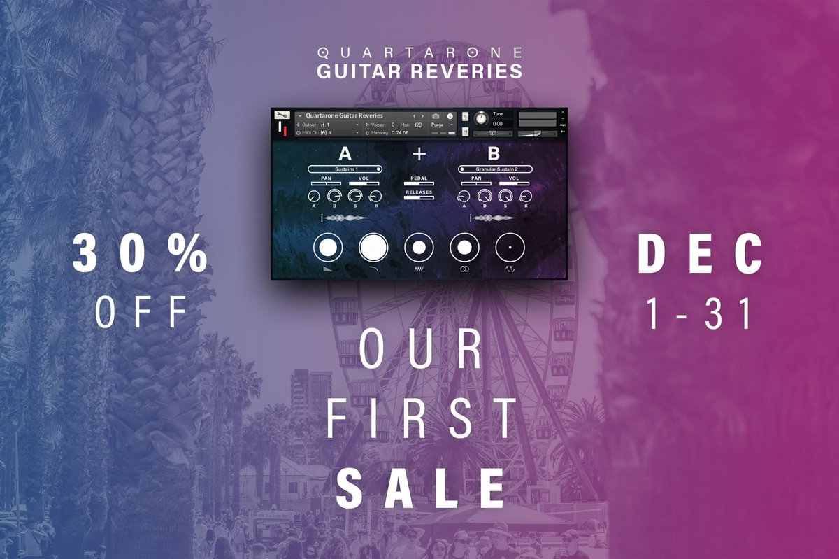 ValiantSamples's tweet photo. 30% off Quartarone Guitar Reveries this December!

To celebrate the success of launching our first #kontakt instrument last year, we're having a sale for the whole month of December. So if you've been holding out, this will be the best time to get a copy.

#samplelibrary #vst https://t.co/CqkVAid0O0