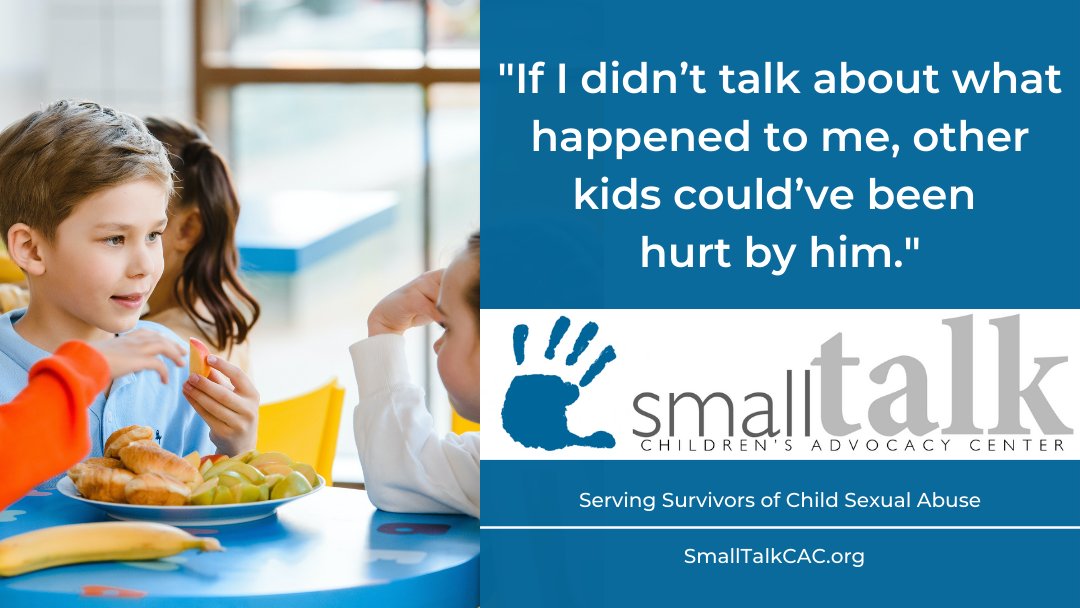 Tomorrow is #GivingTuesday! Donations to Small Talk help provide hope, healing, and justice to victims of child sexual abuse. Your gift is important to each brave child we serve. #childadvocacy 💙#lansing Give now: conta.cc/3wX2Nis