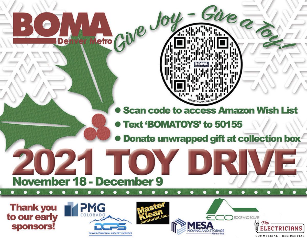 ParkHillCommons's tweet photo. We are collecting toys for kiddos in need through December 9! Drop-off is in the lobby of Park Hill Coworking. 💚 https://t.co/p8lreur5RY