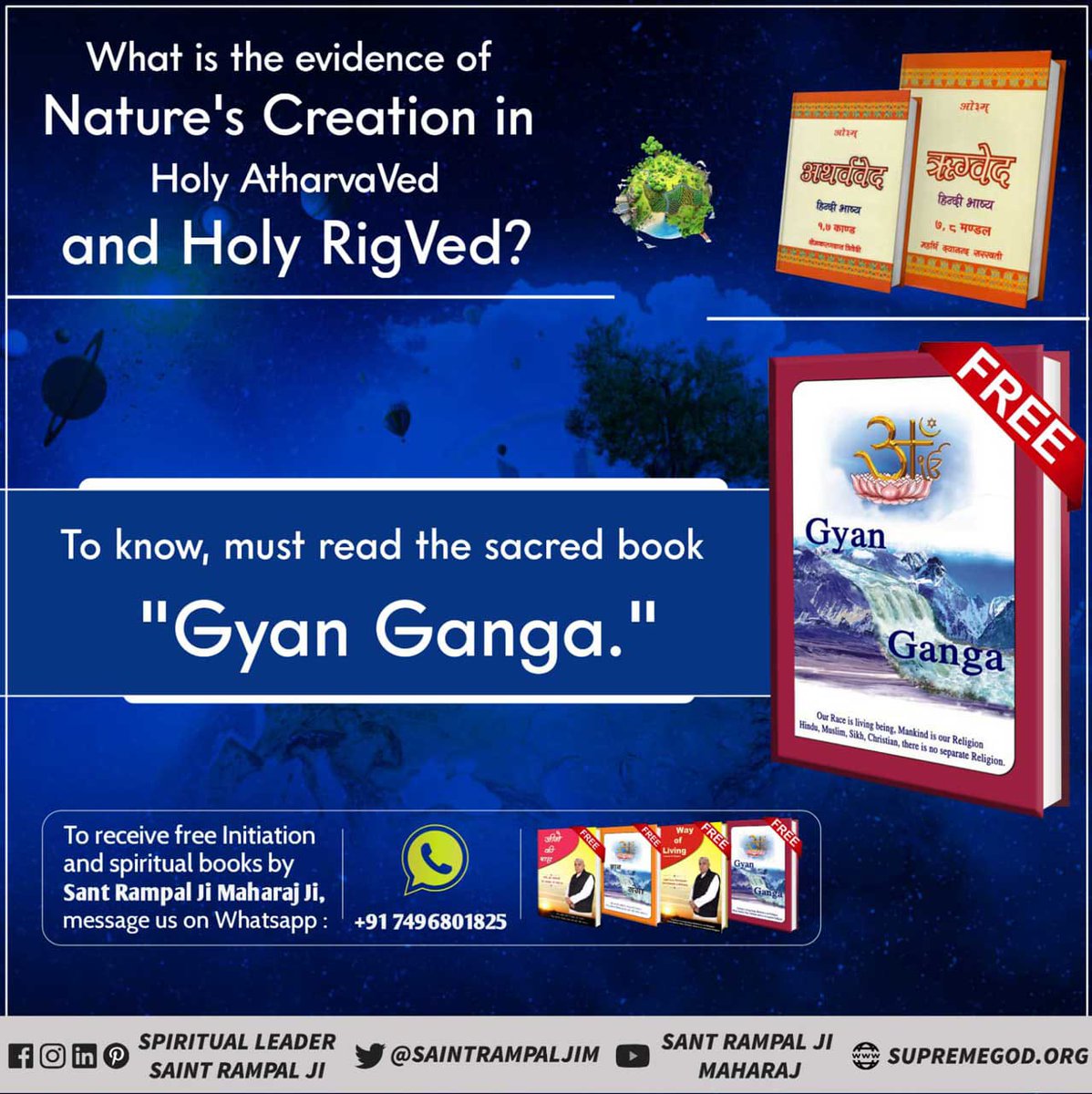 SonelalDas8's tweet photo. #ज्ञानगंगा_में_तत्वज्ञान
Trigun Maya
(Rajugun Brahma Ji, Satgun Vishnu Ji and Tamgun Shiv Ji) do not let a Living Being Get Liberated.

How can one attain Moksha?

To know, must read the sacred book
"Gyan Ganga."
- Sant Rampal Ji Maharaj. https://t.co/1jJb79FkRv