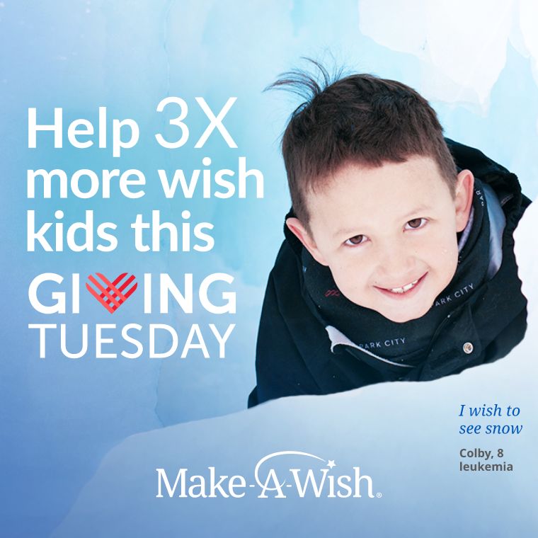 Together, we can give 3 times the hope, strength and encouragement to kids fighting critical illnesses. See how you can make holiday wishes come true tomorrow! #GivingTuesday