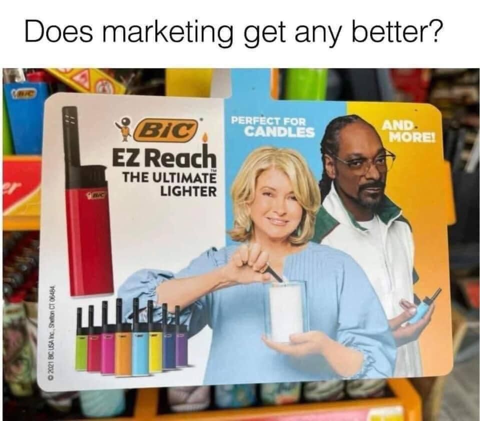 Genius marketing!

Perfect for candles "and more!"
