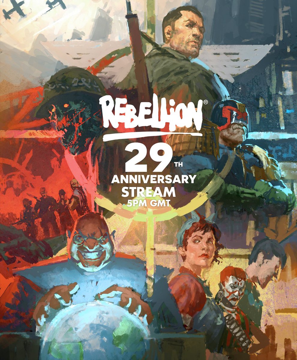 Rebellion's tweet photo. To celebrate Rebellion's 29th Anniversary this week, we'll be LIVE with some of our classic titles on Thu 2 Dec 👇 

Rogue Trooper Redux 💫 
Battlezone Gold Edition 💥 
Alien vs Predator 👽 
Strange Brigade 💀 
➕ Special guests @ibstatron &amp; @myunie

https://t.co/uBxd04JTbq https://t.co/GwRRZ1YdM5