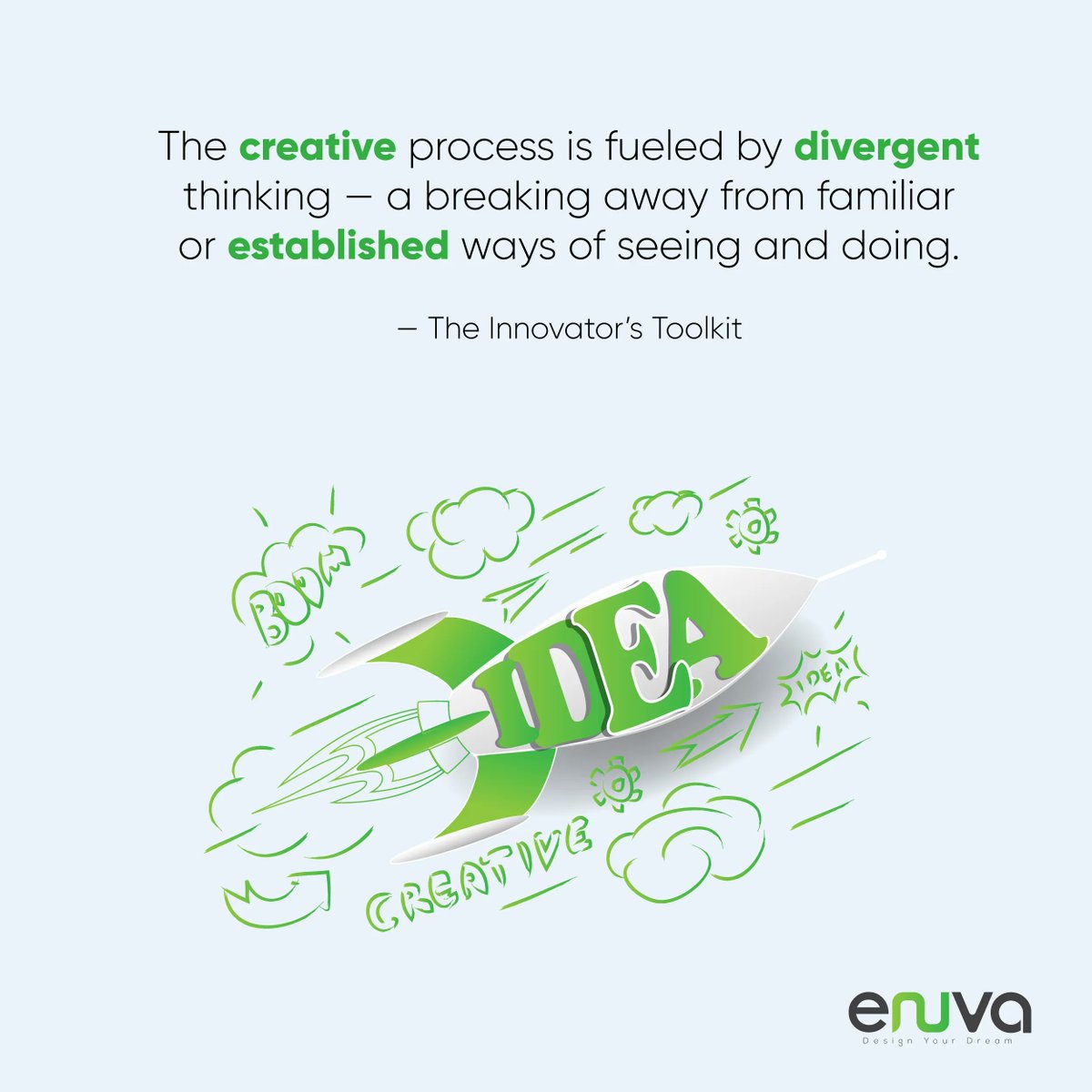 Enuvait's tweet photo. The creative process is fueled by divergent thinking - a breaking away from familiar or established ways of seeing and doing.

Email Us : enuvait@gmail.com
.
.
#onlinemarketing #Fiverr #usa #branding #illustrationart #facebook #DigitalMarketing #graphics #agency #AgencyLife #FYP https://t.co/yQnrHb6AnS