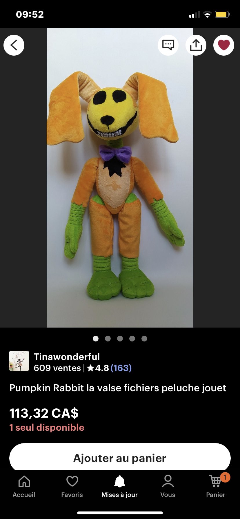 Pumpkin Rabbit the Walten Files Plush Toy 