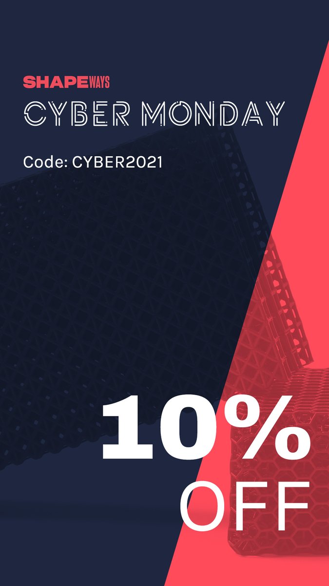 shapeways's tweet photo. Upload your #3dprinted project today with Shapeways! Save with #CyberMonday savings now at https://t.co/zzKz8NAONZ - CODE CYBER2021
#metal3Dprinting #design #printondemand #3Dservices #3Dprintingsoftware #3dmodelingplatform https://t.co/XbdyDJHlC0
