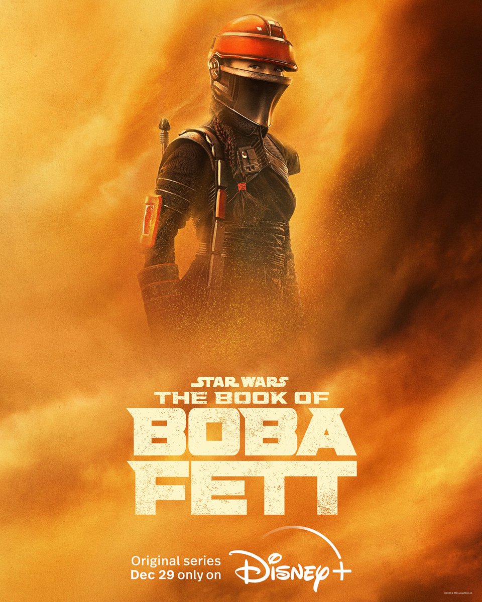 Disney's tweet image. Witness the rise of Boba Fett and Fennec Shand in one month. The Book of @BobaFett, a seven-episode Original Series, begins December 29 on @DisneyPlus.