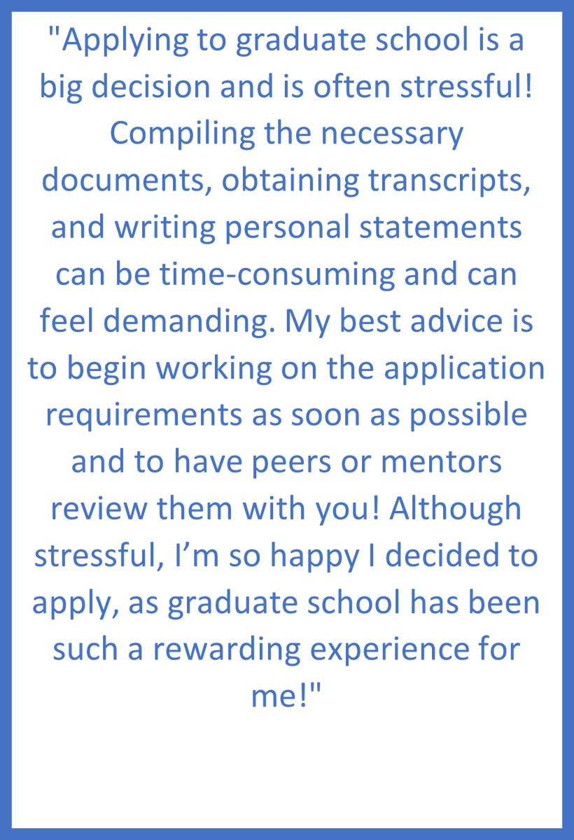 wspp_gradschool's tweet photo. Elizabeth Anderson, a second-year student at WSPP, shared some helpful tips regarding applying to graduate school. Thank you, Elizabeth!

(Application materials and additional information regarding our application process can be found here: https://t.co/yV9Bzgn4XP) https://t.co/x9u2LGQrwH