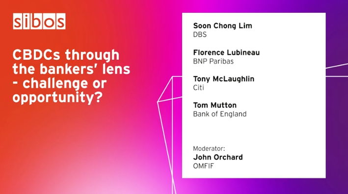 Sibos's tweet photo. As the emergence of #CBDCs gather greater momentum, hear insights from @dbsbank, @BNPParibas, @Citi and @bankofengland on the challenges and opportunities for banks when adopting digital currencies. #Sibos  https://t.co/5lMgrfgk6o https://t.co/vclytZgUmy