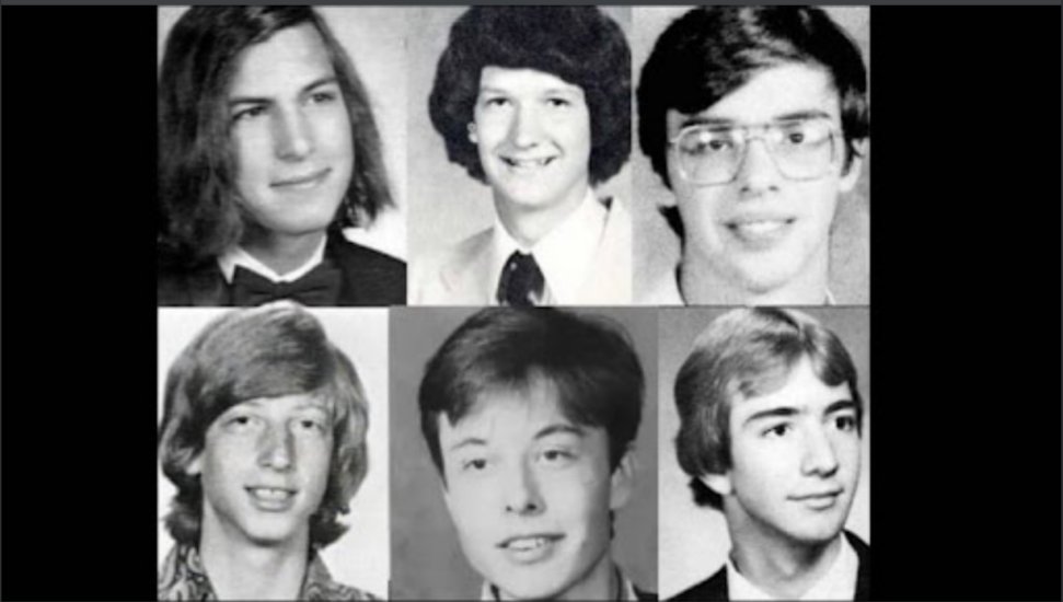 BelamkarRatish's tweet photo. Billionaire yearbook photos we've recognise #ElonMusk can you recognise the rest ????? https://t.co/8jfL4T7Ajv