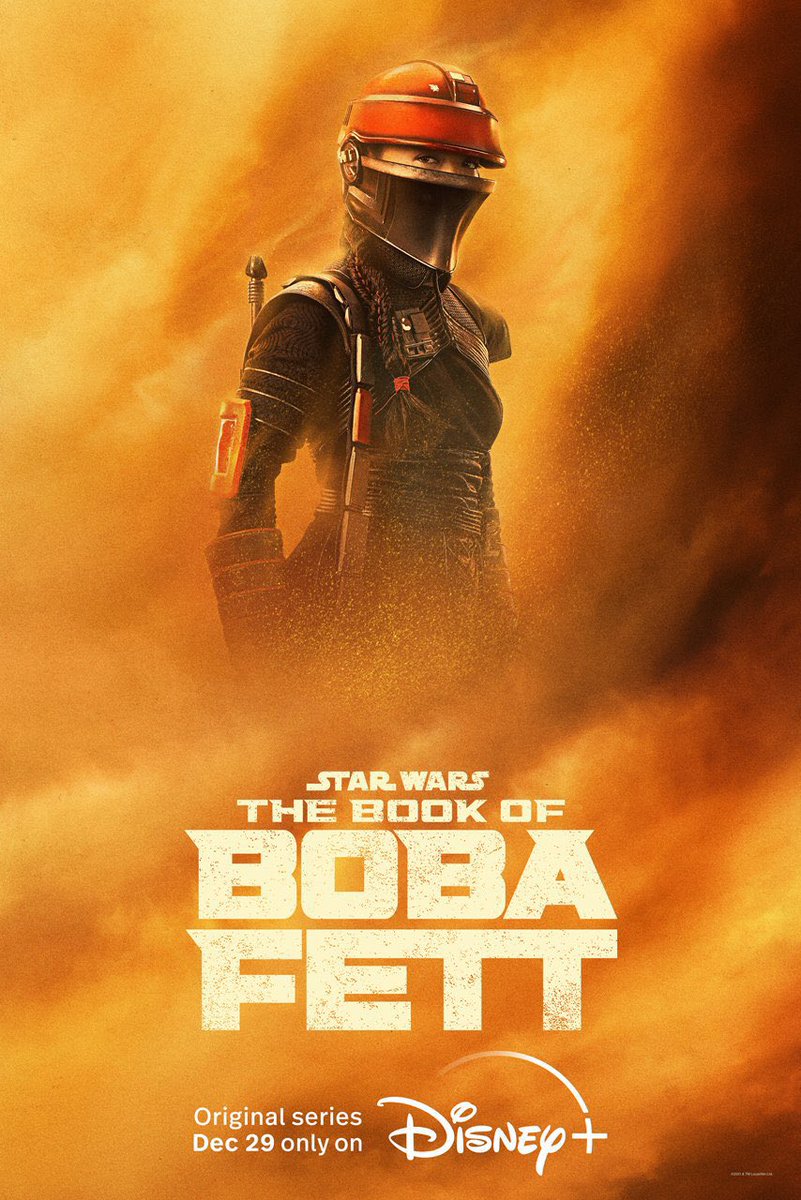MingNa's tweet photo. In one month!🧡🧡🧡

#TheBookOfBobaFett 
@disneyplus 12/29

Also, how 🔥🔥🔥are these new posters of #fennecshand &amp; #bobafett?!!!👏🏼👏🏼 https://t.co/2Pb1eWBwBw