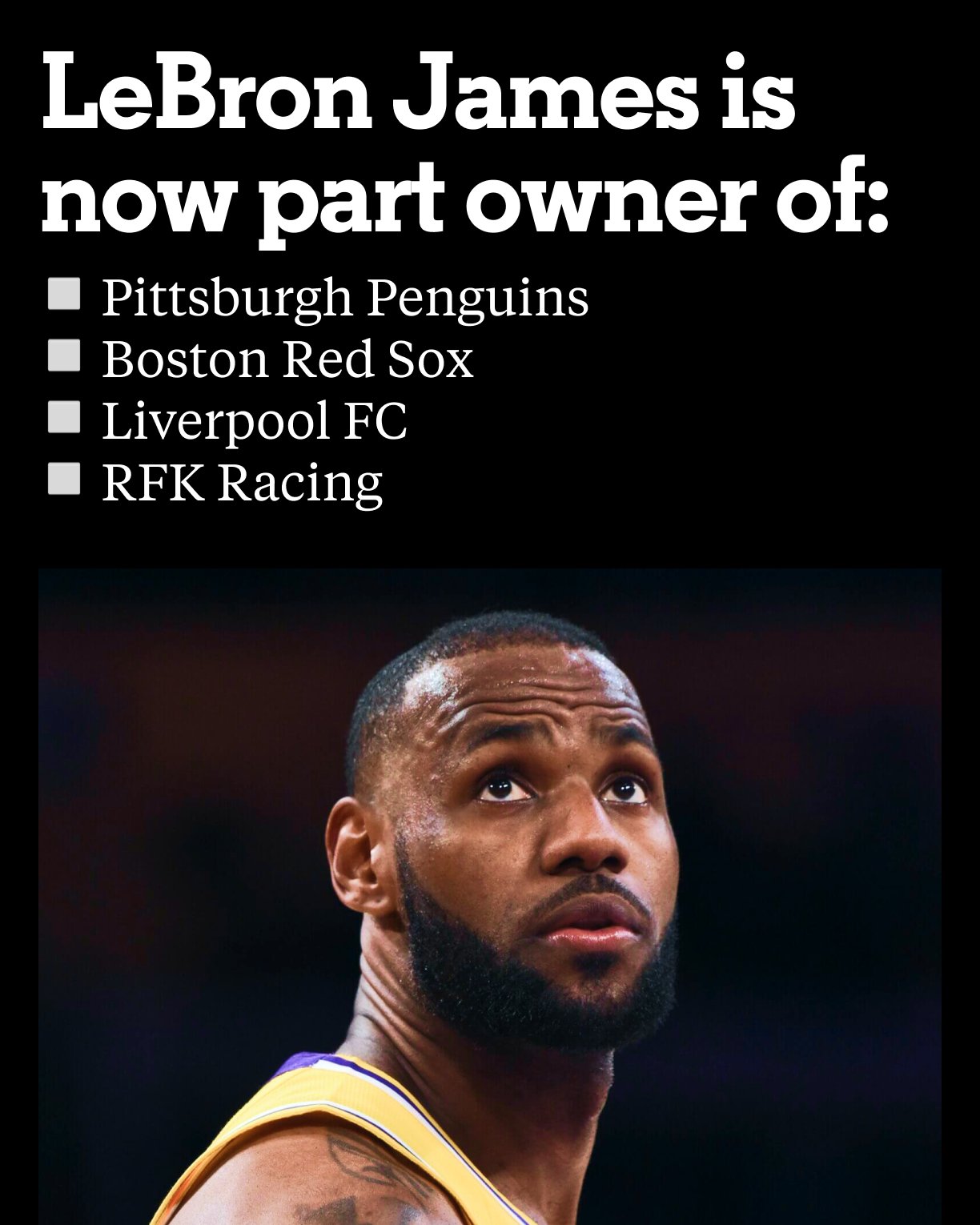 Fenway Sports Group hopes to finalize Penguins deal Monday, with a new  venture with LeBron James on deck - The Boston Globe