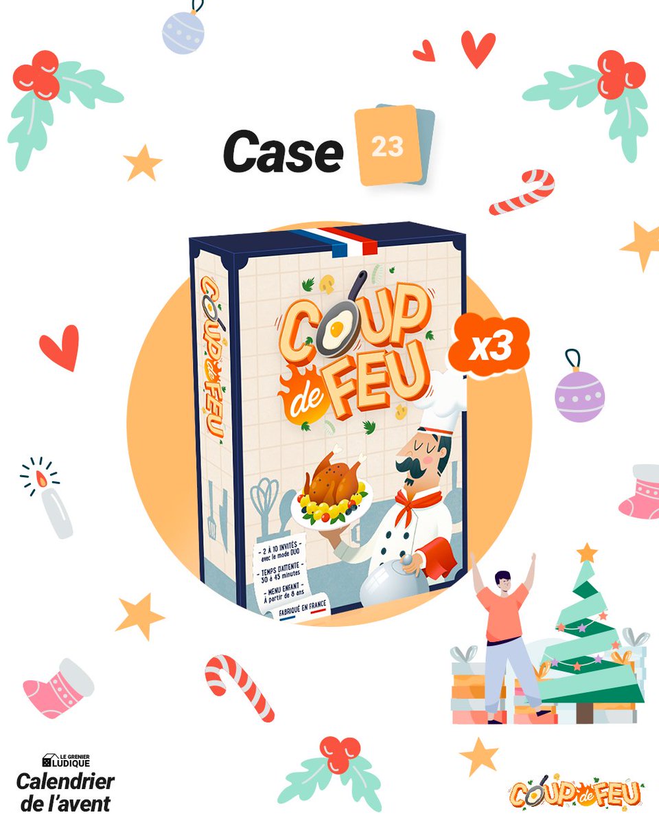 GrenierLudique's tweet photo. 🔴 #CalendrierDuGrenier | Case 23

🎁 À gagner : 3 x #CoupDeFeuLeJeu
➡️ RT + Follow @GrenierLudique
✅ TAS le 25/12 (#Concours sur FB et IG également) 

Ouvert aux 🇫🇷 &amp; 🇧🇪
#jds #JeuConcours #j2s #bgg #concours #coupdefeu https://t.co/MMQU0h0T0i