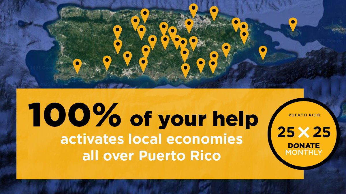 PRxPRorg's tweet photo. We already reached 32 municipalities, distributed 92k pounds of food, and served 32k hot meals to children in need all over Puerto Rico, Vieques, and Culebra. 100% of what we get, we use. See how to help  https://t.co/AIzG30p1H5 #Donate #25x25 #PRxPR #ALLinforPuertoRico https://t.co/Uxu5JnAowz