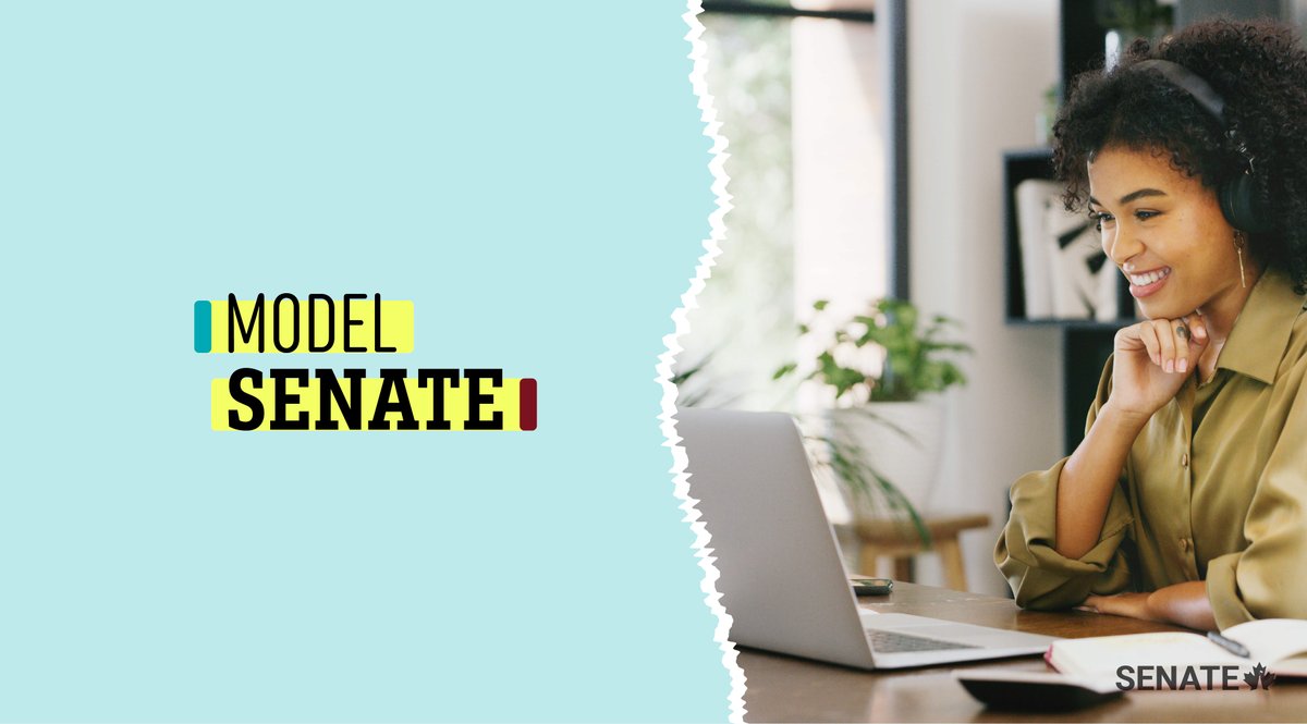 SenateCA's tweet photo. Parliament is back— and THIS JUST IN: so is Model Senate! 🎉

If you’re a post-secondary student interested in policy debates, then you’ll want to be part of the 2022 virtual #ModelSenate. 

Learn more and apply by Dec. 13, 2021: https://t.co/KTJ9mUEyFb 

#SenCA #ModelSenate2022 https://t.co/CP9F5mVuvi