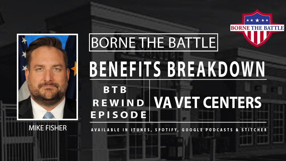 DeptVetAffairs's tweet photo. “Our job is to decrease barriers to care.” On this special Rewind episode of #BtBattle, @USNationalGuard Veteran Michael Fisher explains how VA Vet Centers work to get Veterans the help they need.

🎧 - https://t.co/wTIYXuSjKp https://t.co/wbMvDZpI4E