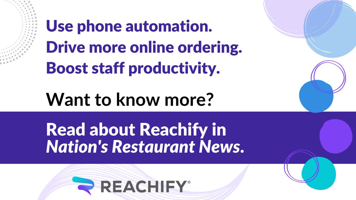 reachifyio's tweet photo. Learn about call deflection in Nation's Restaurant News:
https://t.co/9HEq4wXIPh https://t.co/Y9QOjDe9pw