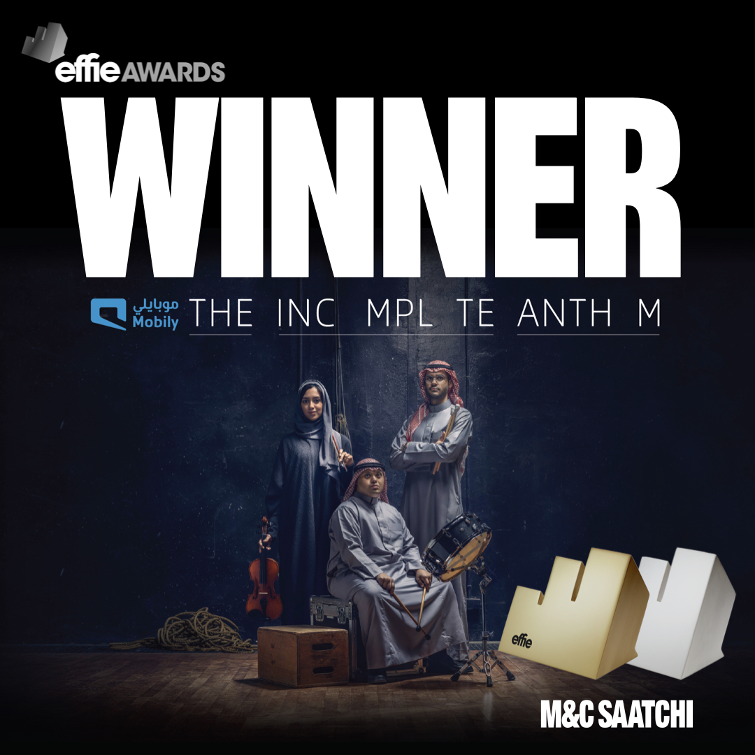 Our #SaudiNationalDay campaign for <a href="/Mobily/">موبايلي</a>, The Incomplete Anthem, converted two shortlists into two big wins at the @EffieMenaAwards. We're incredibly proud and honored to pick up a Gold in Seasonal Marketing and a Silver for Positive Change in Social Good. #EveryonesKingdom.