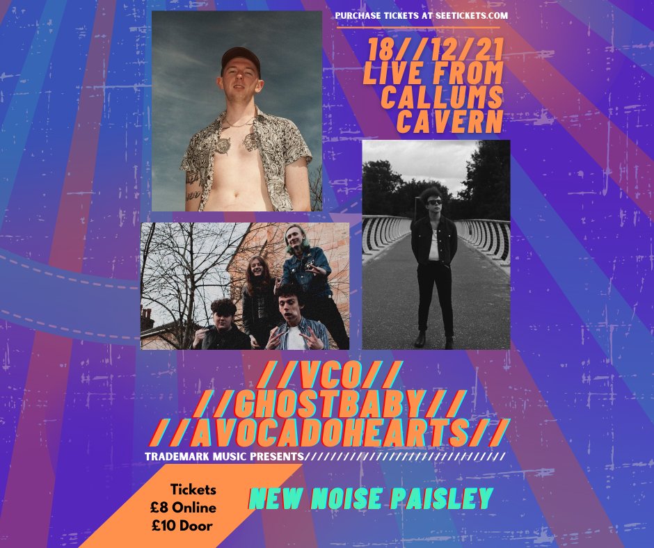 WhatsOnRen's tweet photo. Trademark Music Presents: New Noise Paisley on Saturday 18th December featuring local bands V.C.O, Ghostbaby and Avocado Hearts!

Find out more >> https://t.co/oOnGraqsBX https://t.co/hdVTIbVJDY