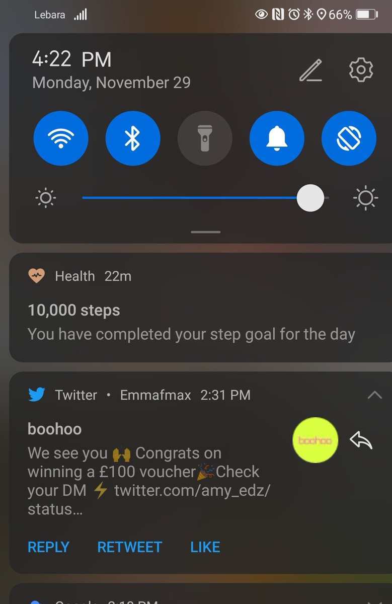 Emmafmax's tweet photo. @boohoo Saw this notification pop up and got so excited because I thought I'd won 😭That's just teasing 😂😔 #BoohooCyberMonday https://t.co/93cUKwKjjH