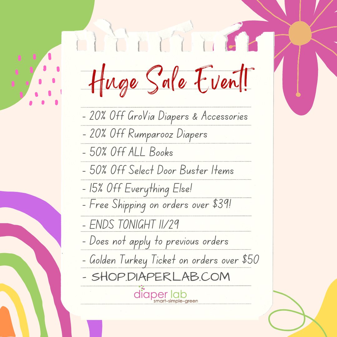 diaperlab's tweet image. LAST DAY to shop our HUGE November Sale Event! - mailchi.mp/6fe3f01cb44f/l…