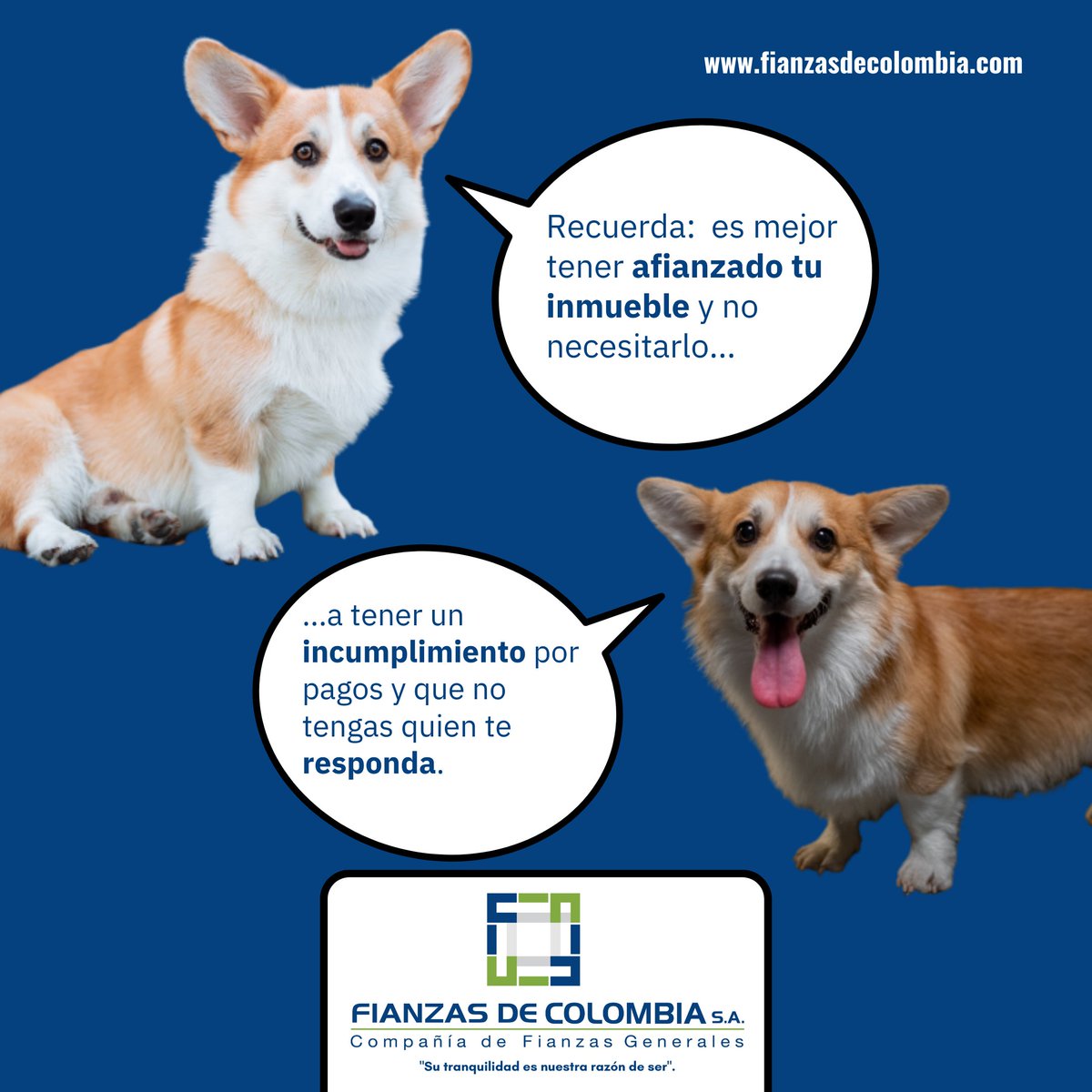 Con Fianzas de Colombia S.A. les recordamos la necesidad de afianzar sus inmuebles.