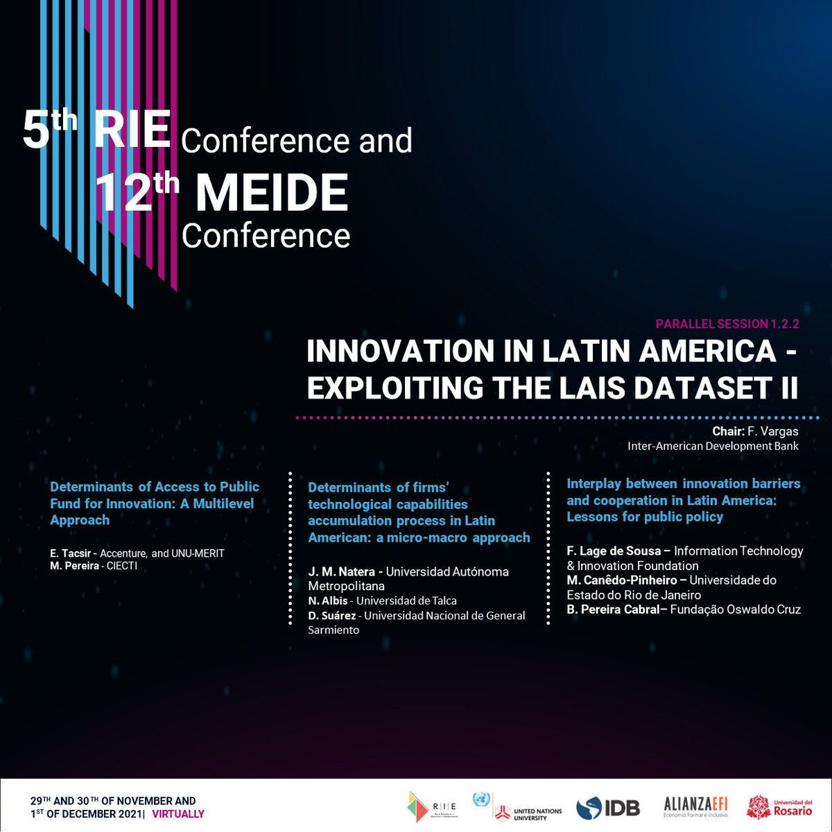 AlianzaEfi's tweet photo. Continuamos con el segundo espacio de sesiones paralelas en el marco de la V Conferencia #RIE y XII Conferencia #MEIDE. 

Aún puedes inscribirte en el siguiente link: https://t.co/VCxu9yI0kg  

#SomosColombiaCientífica. https://t.co/7yQH1iAKRi