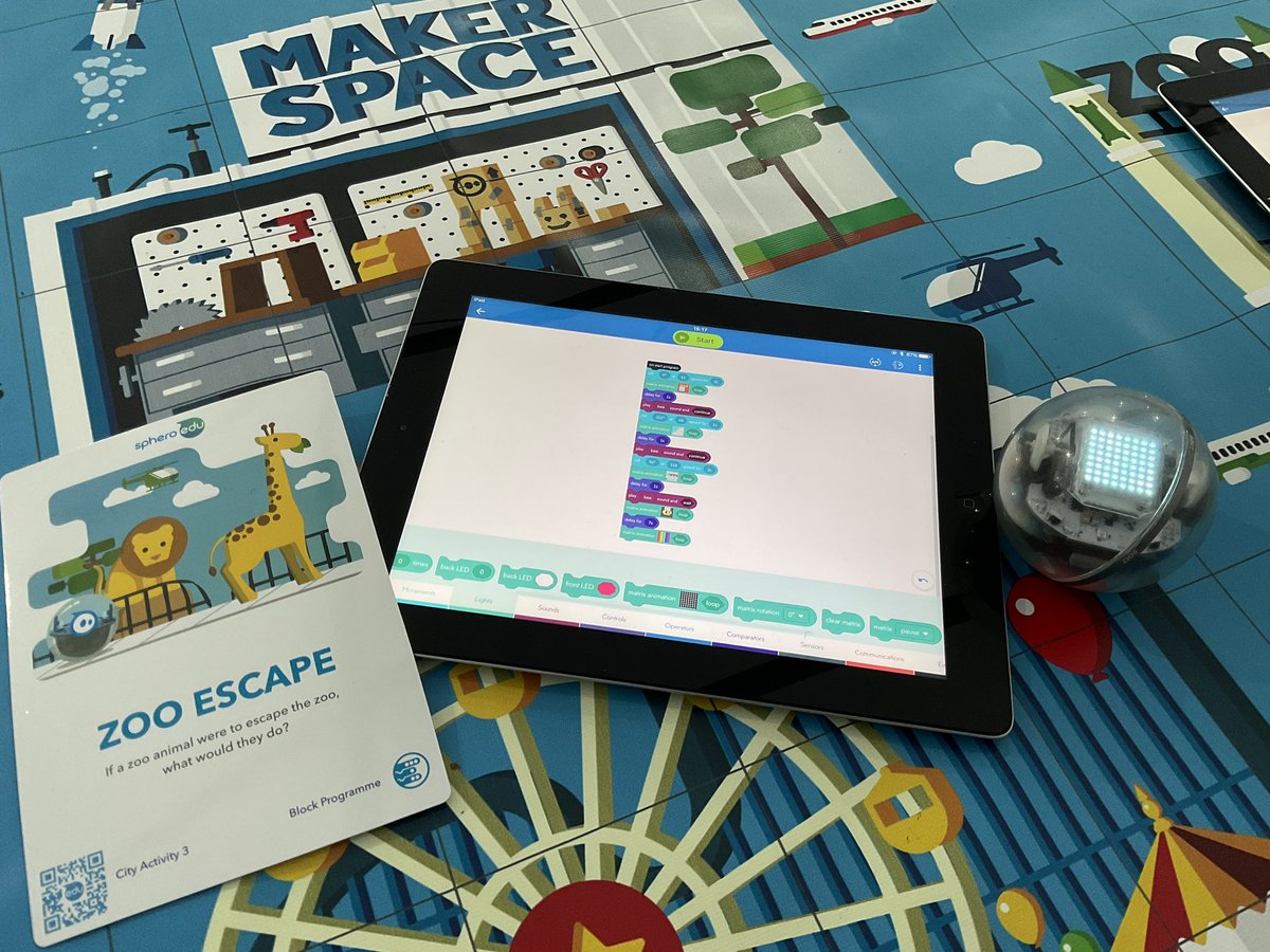 Great fun working with our Year Four pupils today on, in my eyes, the greatest @Sphero challenge ever … Zoo Escape 🦒 🦓 🦔 
#everyonecancode #beyondcode #education
