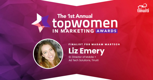 Congratulations, Liz! <a href="/Tinuiti/">Tinuiti</a>'s Sr. Director of Mobile + Ad Tech Solutions, Elizabeth Emery, was named a finalist for Madam Martech at the 1st Annual Top Women in Marketing Awards! See the full list here: bit.ly/3dhcKP3