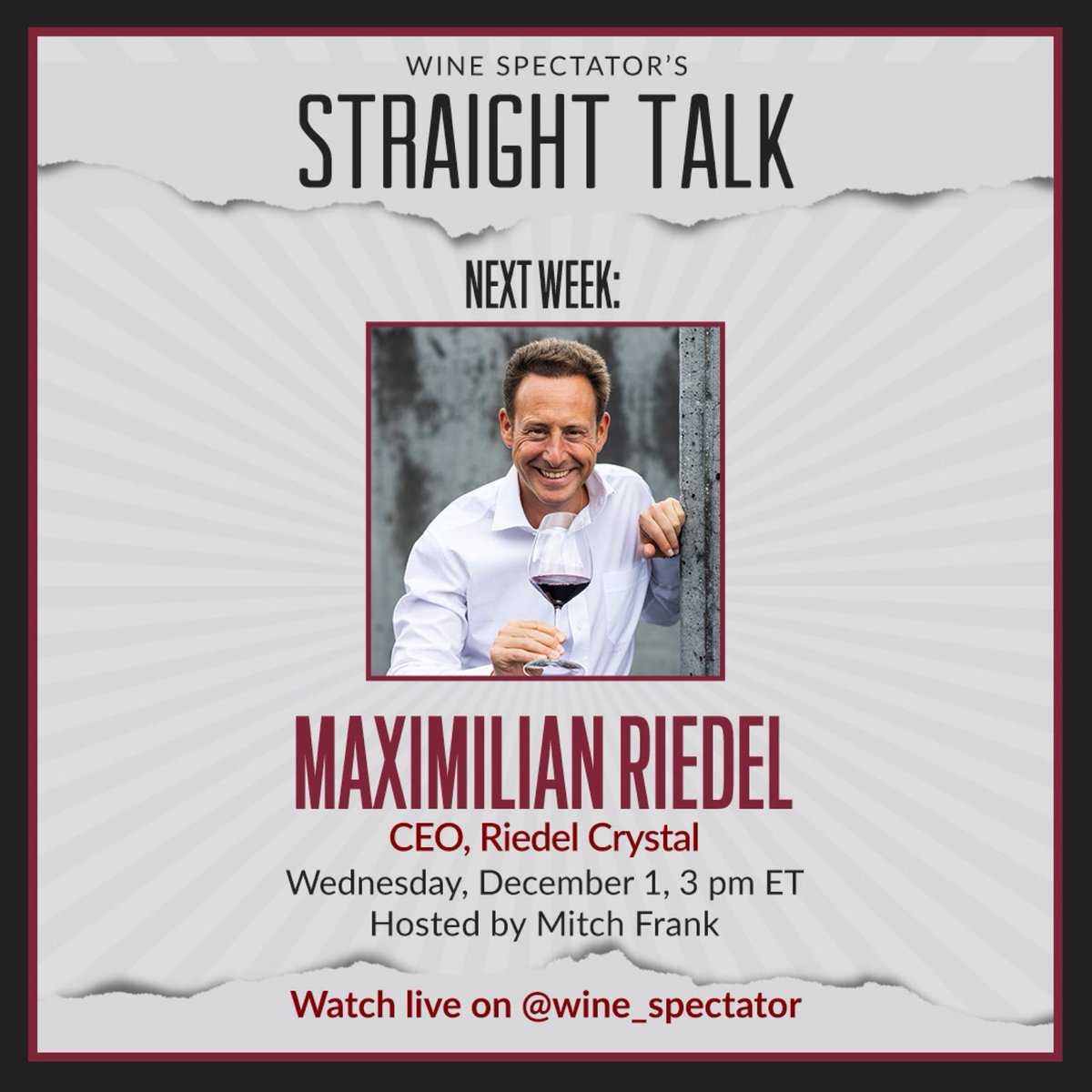 Join me on Wednesday <a href="/WineSpectator/">Wine Spectator</a> 👍🏻