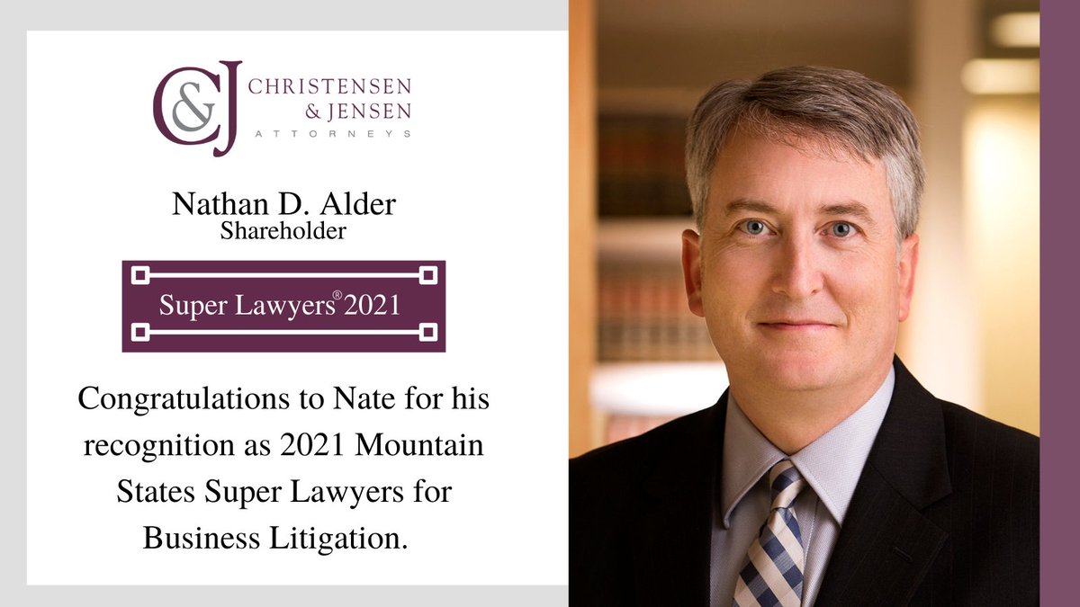 ChrisJenLaw's tweet photo. Congratulations to Nate Alder for his recognition as a @SuperLawyers for his Business Litigation practice. Check out his Super Lawyers accomplishments here --> https://t.co/uWq9YAhVOa 

#lawyers #business https://t.co/2VFyuqJOaL