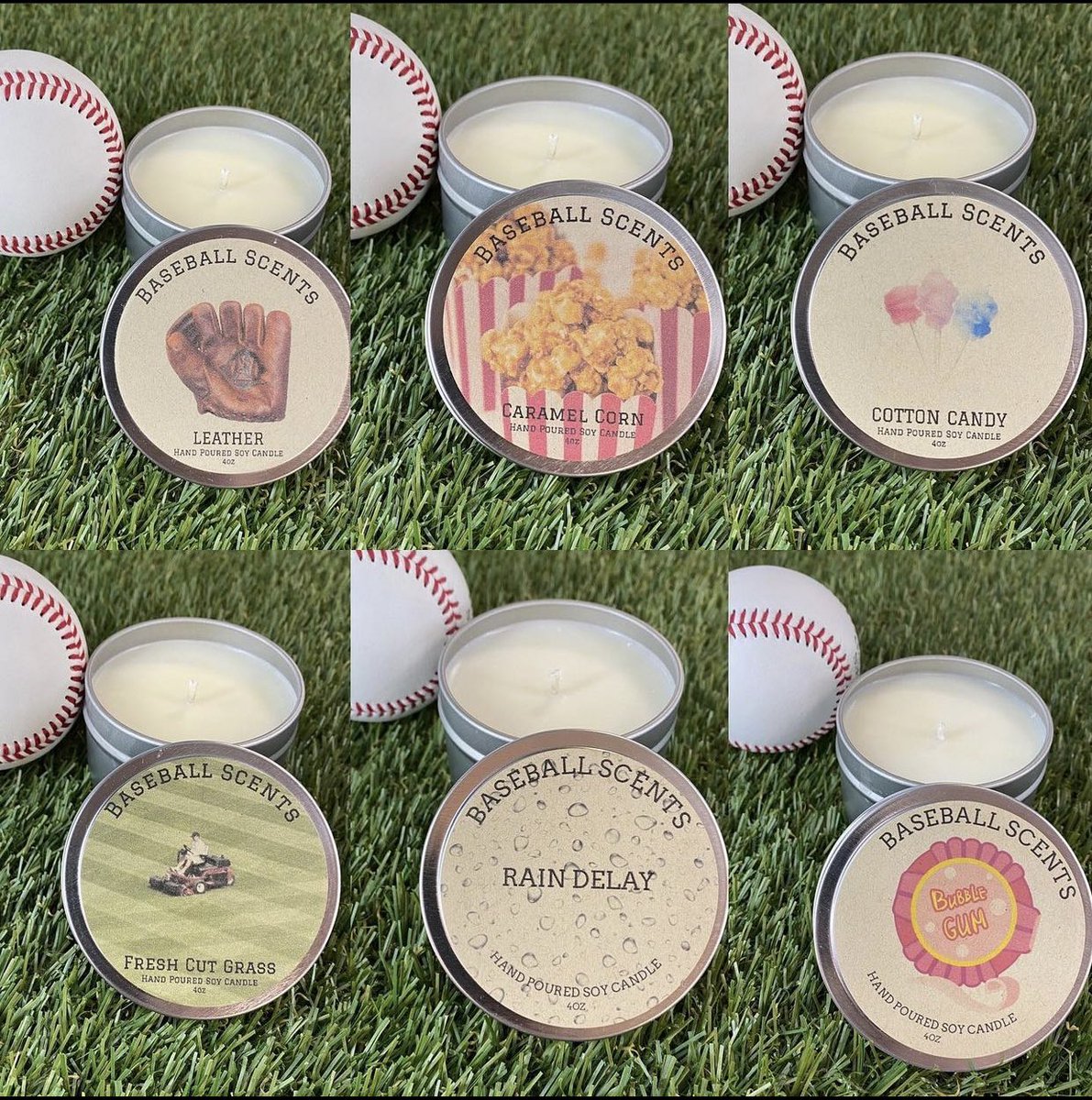 ebasesloaded's tweet photo. Today is the last day to save 10% off in-store and online from our Black Friday/Cyber Monday Sale. Come pickup some stocking stuffers like these Baseball Scented Candles! Online use coupon code “TURKEYSROCK2021”

https://t.co/yGBmvbJSuQ https://t.co/ySUkUwyKbJ