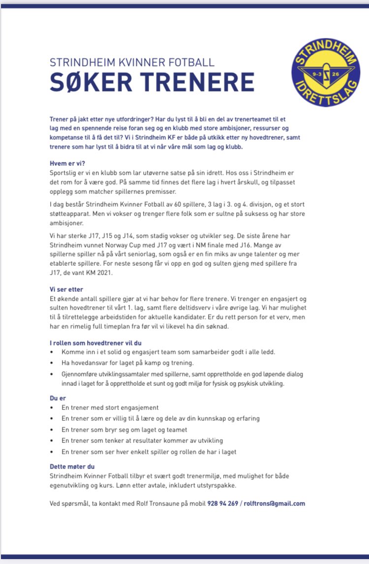 Strindheim Kvinner Fotball tweet media