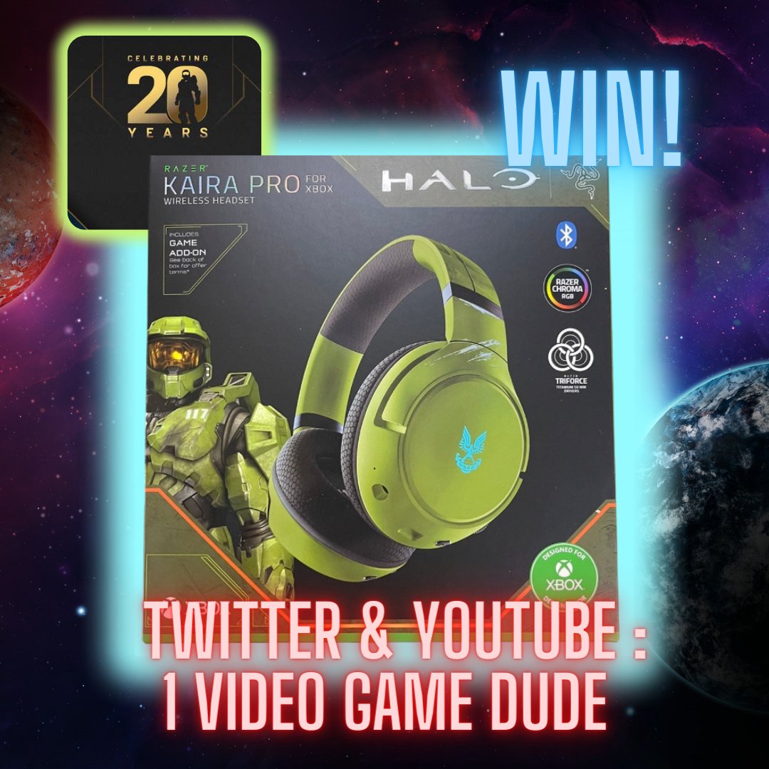1VideoGameDude's tweet photo. WIN A RAZER KAIRA PRO WIRELESS #HALO PRO HEADSET AND A CHANCE TO WIN OTHER PRIZES! Ends Dec. 24
To Enter:
😻Like This Tweet
😻Retweet
😻Comment below what your favorite #xbox halo game is
😍Sub to 1 Video Game Dude on YouTube
😻Enter using this link:
https://t.co/ose1YJmJE7 https://t.co/Jyw2XLNirN