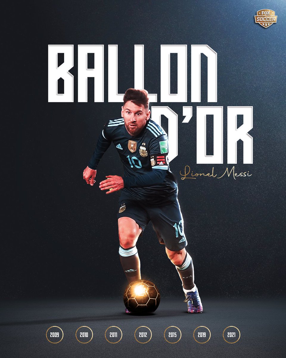 FOXSoccer's tweet image. LIONEL MESSI WINS HIS 7TH BALLON D’OR 👏🏆