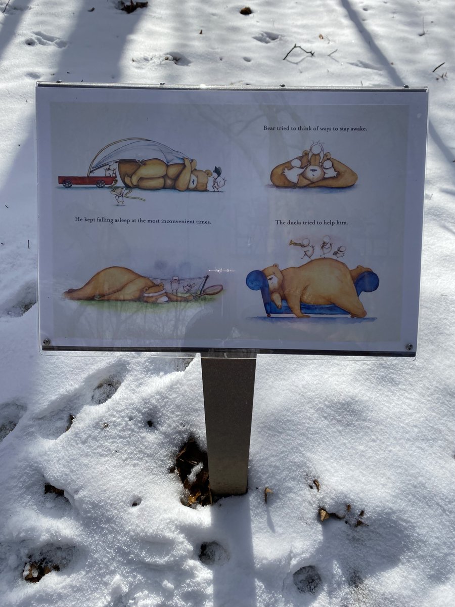 akronlibrary's tweet photo. It’s a new season and there is a new book along our Bath Community Park StoryWalk® Trail located at 1615 North Cleveland-Massillon Road.  During December you can enjoy “Bear is Not Tired” by @CiaraGavin2!

For directions to the park: https://t.co/pW16vCJ6oy https://t.co/FdtBW57YdU
