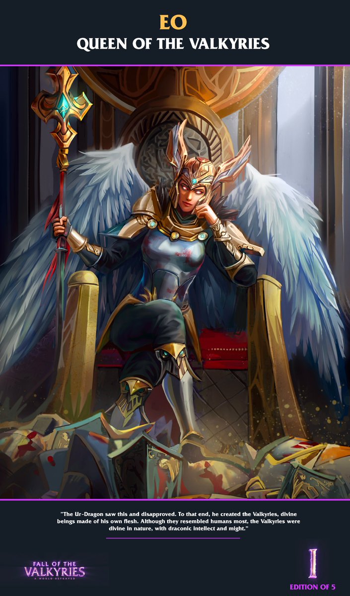 FallofValkyries's tweet photo. #NFTGiveaway - One lucky winner will get our 1/5 Limited Edition of Queen Eo and 100$ in ETH

Our Limited Edition #NFTs will play an important role in our upcoming #PlayToEarn  game🎮

To join the giveaway, retweet this, follow us and @metainfinity_io and @dp_metainfinity 

$ETH https://t.co/0D2eFoas3u