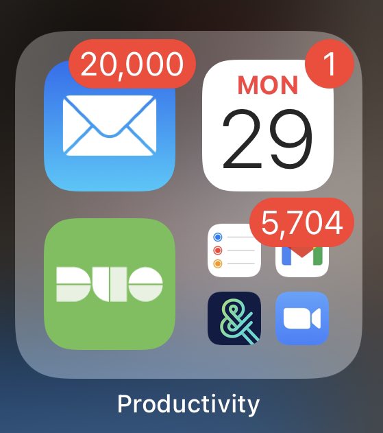 ProfessorAtkins's tweet photo. I think Iโm trolling myself. Nearly 26,000 unread emails and I had the nerve to name this folder PRODUCTIVITY?! ๐ #MarkAllAsRead #ComingSoon https://t.co/DTrpHKqe7T