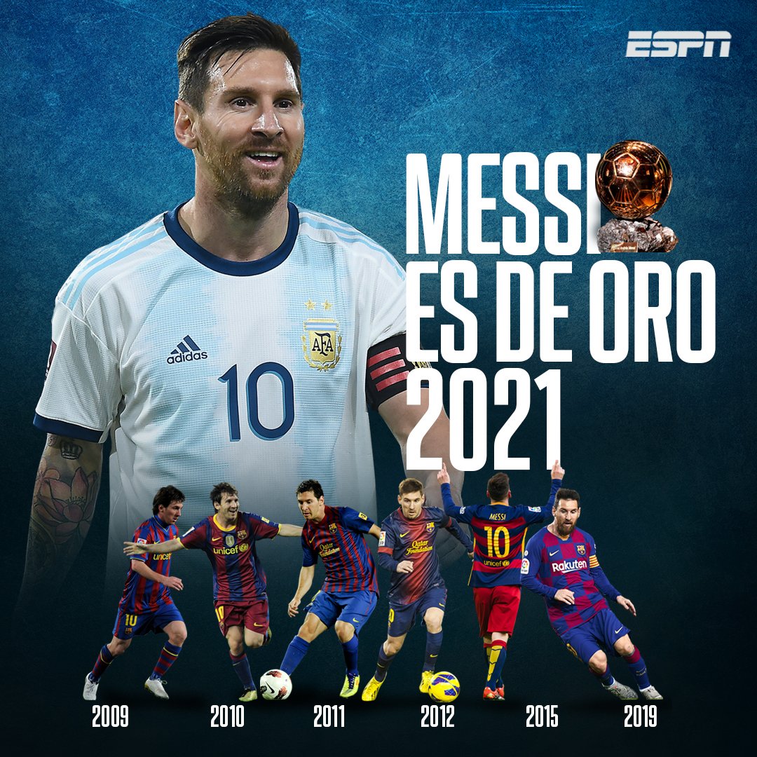 ESPNArgentina's tweet photo. 🔥🇦🇷🏆 ¡Y LLEGÓ EL SÉPTIMO PARA LA PULGA! ¡Leo #Messi es el flamante ganador del #BalondeOro! 👏👏👏 https://t.co/AULMKVJhz7