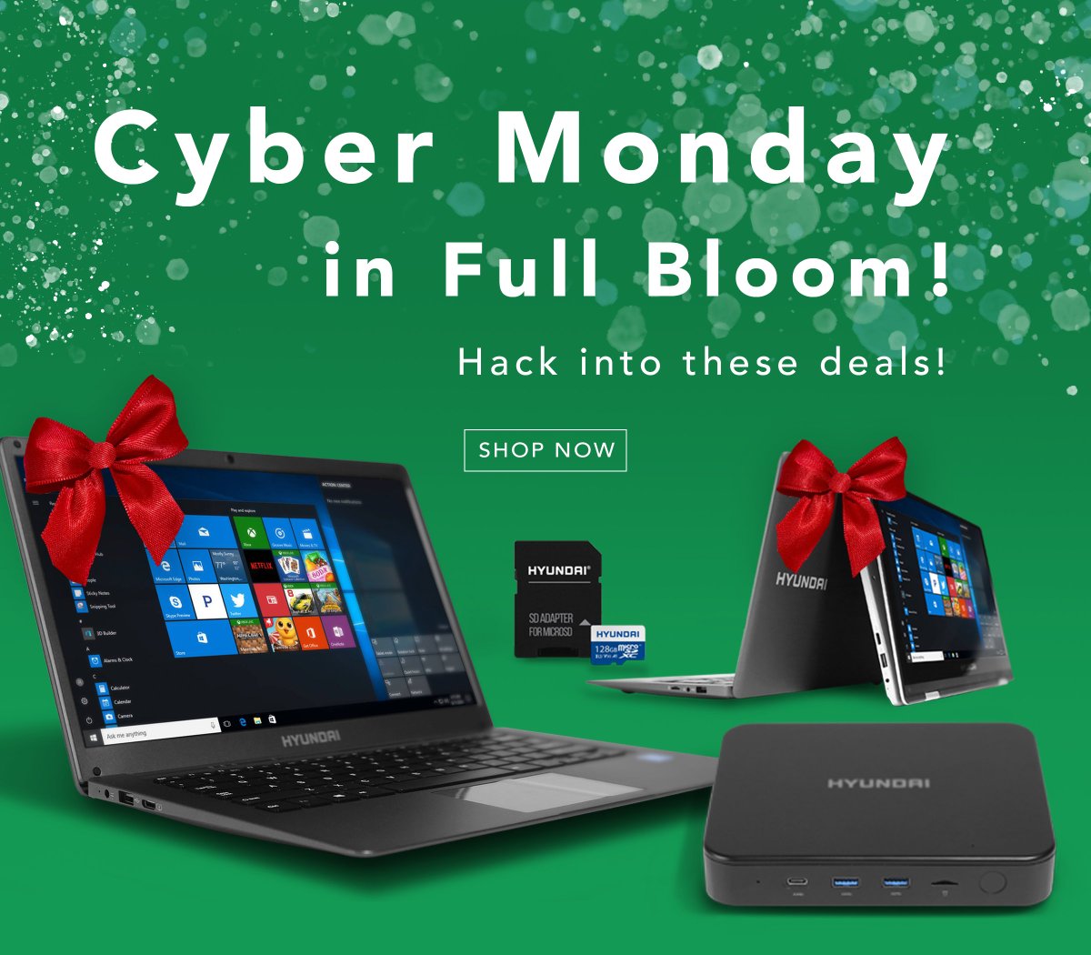Hyundai_Tech's tweet photo. Cyber Monday is in Full Bloom! Shop these awesome deals while supplies last! 
https://t.co/Vb9dJbQlOI

#Cybermonday #CyberMondayDeals #CyberWeek #Sales #Electronics https://t.co/dVLFHjJAmU