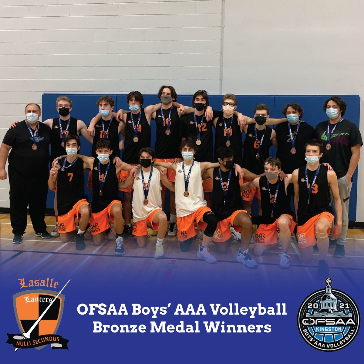 A huge congratulations to <a href="/LSSLancerNews/">Lasalle Secondary School</a> players and coaches on taking home the bronze medal at this weekend's <a href="/OFSAAVball/">OFSAA Volleyball</a> Boy's AAA Volleyball Championships! 🎉