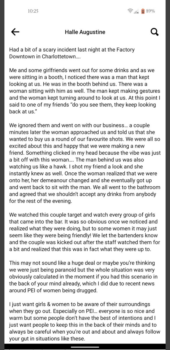 Incidents like this one shared by a patron is the reason why we have security tips posted in our washrooms. It isn't an ideal solution but it sounds like she read the checklist, and in doing so, potentially prevented a serious crime.