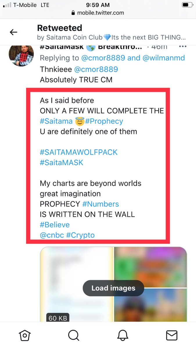 BudRante's tweet photo. @jreentertain Hihihihihihi
U guys are funny
However,
Our prophecy numbers are
Already written
Very easy for non believers
Just gotta #Believe
#SAITAMAWOLFPACK
#Saitama
#SaitaMASK
#cryotocurrencies #CryptoInvestment #CryptoNews
@cnbc @USATODAY https://t.co/bs2HefyfjF