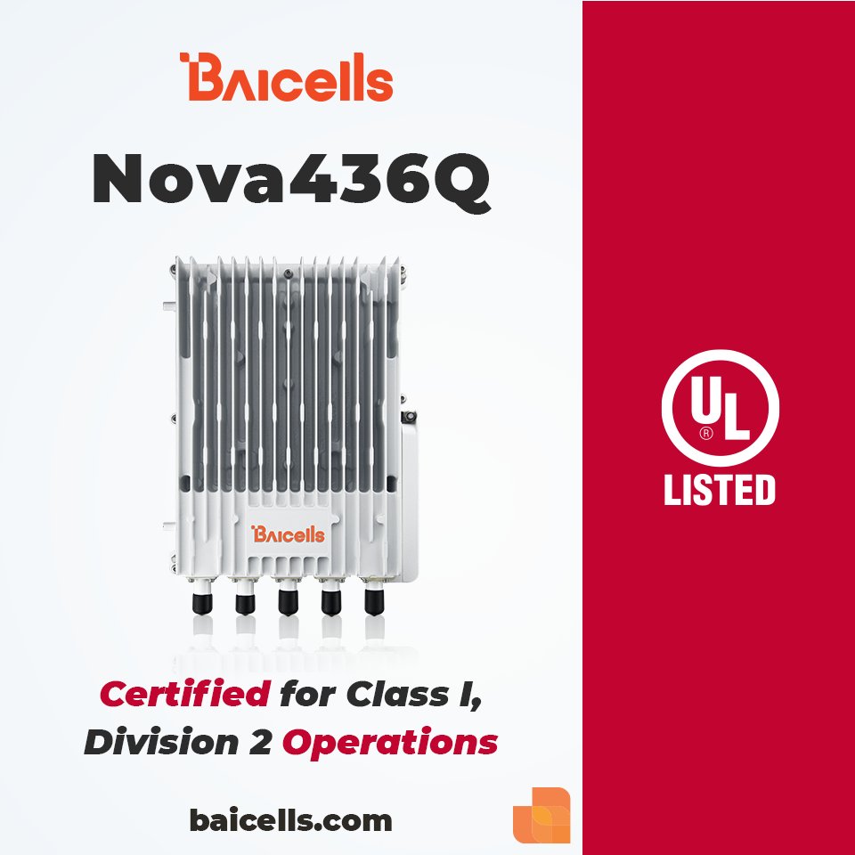 Baicells's tweet photo. Baicells Receives UL Certification for Nova436Q LTE Base Station
Read More Here > https://t.co/0ZCpZn5PDr
#ULcertification #baicells #nova436q https://t.co/PYNMG6RhS4