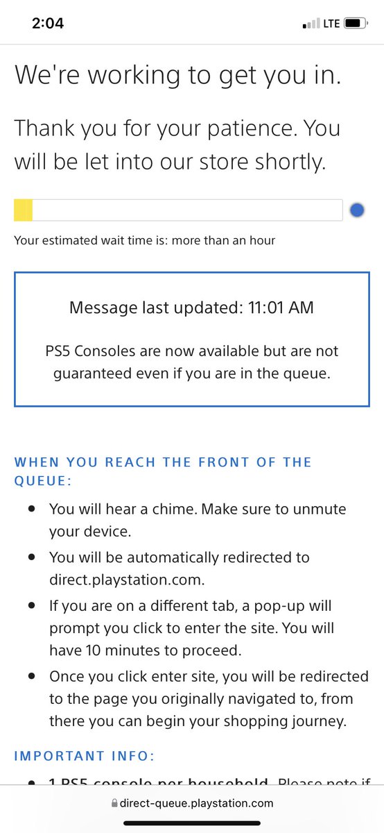 Yungbouie2's tweet photo. @PlayStation @platstiondirect what’s this bull you pulled today after waiting 2 hrs, my que made it down to 7 mins then back up to 55 mins …. Wtf 😬 #notkool @PS5Updates smh … https://t.co/6yuD803MfG