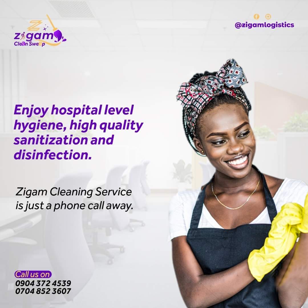 Zigamlogistics's tweet photo. ZIGAM... 
The one brand you can trust to do the job better than everyone else

Let us handle your cleaning needs.
✔️ Regular Home/Office cleaning
✔️ Industrial Cleaning
✔️ Post-construction clean-up
✔️ Hotel/Facility Management cleaning
✔️ Contract jobs/partnerships
Send us a Dm https://t.co/nEzrMY7wlm