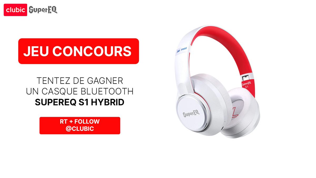 Clubic's tweet photo. 🎧 CONCOURS SUPEREQ 🎧
Gagnez le SuperEQ S1, un casque Bluetooth bloquant les bruits ambiants, à l'autonomie exemplaire !

Pour participer :
👉 RT+Follow @Clubic
👉 Quelle est l'autonomie maximum du SuperEQ S1 ?

TAS le 01/12 à 14h

Indice : https://t.co/1fBVaWq6SL https://t.co/LXjImMWFcu