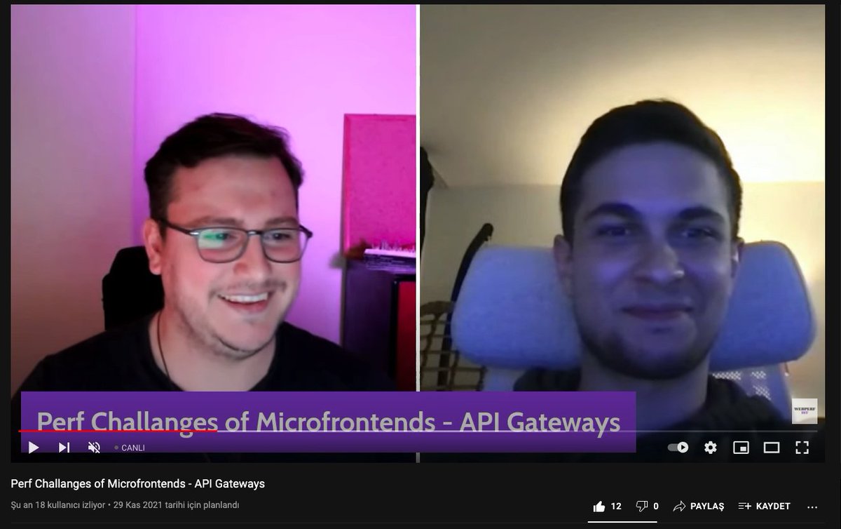 hasantezcann's tweet photo. "Perf Challanges of Microfrontends - API Gateways" konusu @acg_dev'in anlatımı ile @webperfist youtube kanalında canlı yayında.
⬇️⬇️⬇️
https://t.co/Bt96D6uvhS
#performancetips #webperfist 💜 https://t.co/WnT9BzAs9d