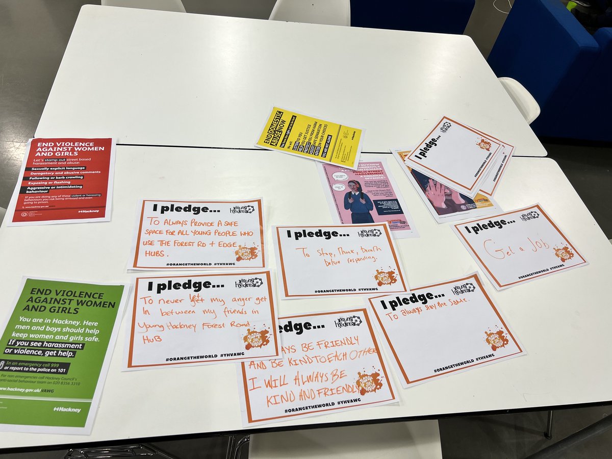 Our seniors from Forest Road Youth Hub created pledges for our #16Days #YHVAWG campaign last Friday.

#16daysofactivism against Gender-Based Violence is an opportunity to make a difference for the better.

Every one of us has a role to play. #orangetheworld  #16DaysofActivism2021