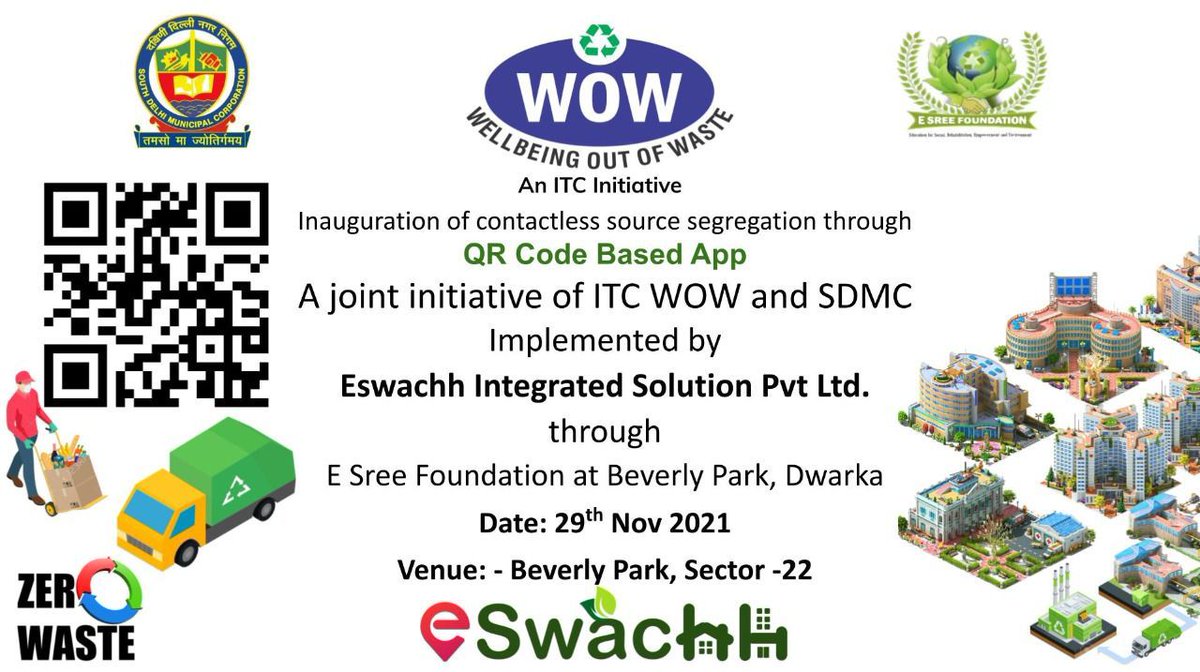 MCD_Delhi's tweet photo. SDMC Najafgarh Zone with ITC WOW and e-swachh has launched a Mobile App to monitor door-to-door realtime segregated waste collection through QR code at Beverly Park, Sec-22, Dwarka. #AzadiKaAmritMahotsav @GyaneshBharti1 @SwachhBharatGov @MoHUA_India @Secretary_MoHUA @bhupesh_ch https://t.co/N7bVxRPlRo